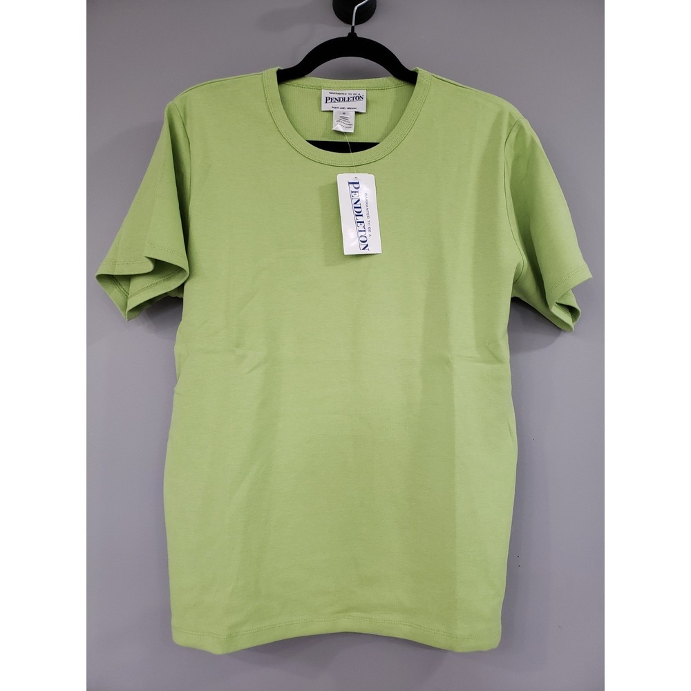 NEW Pendleton Women's 100% COTTON GREEN Short Sleeve Tshirt Classic Basic Solid